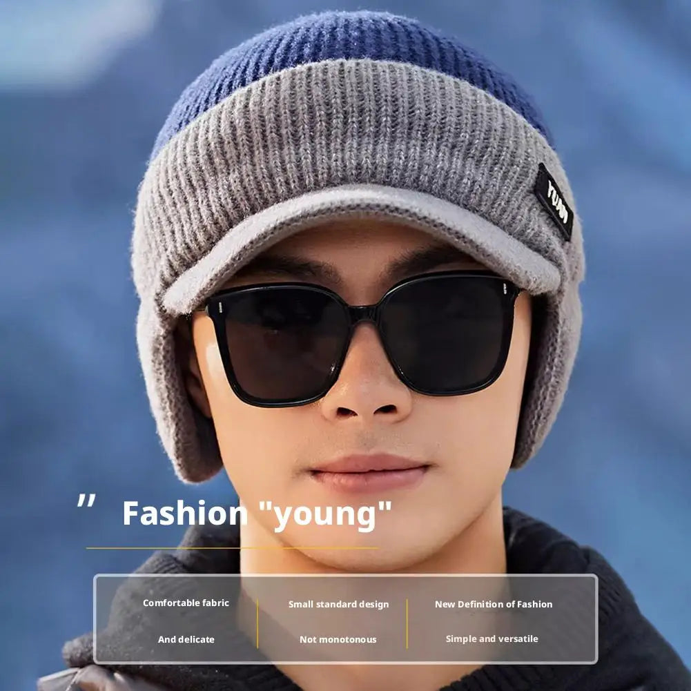 Winter Thermal Knit Baseball Cap with Ear Flaps | Windproof