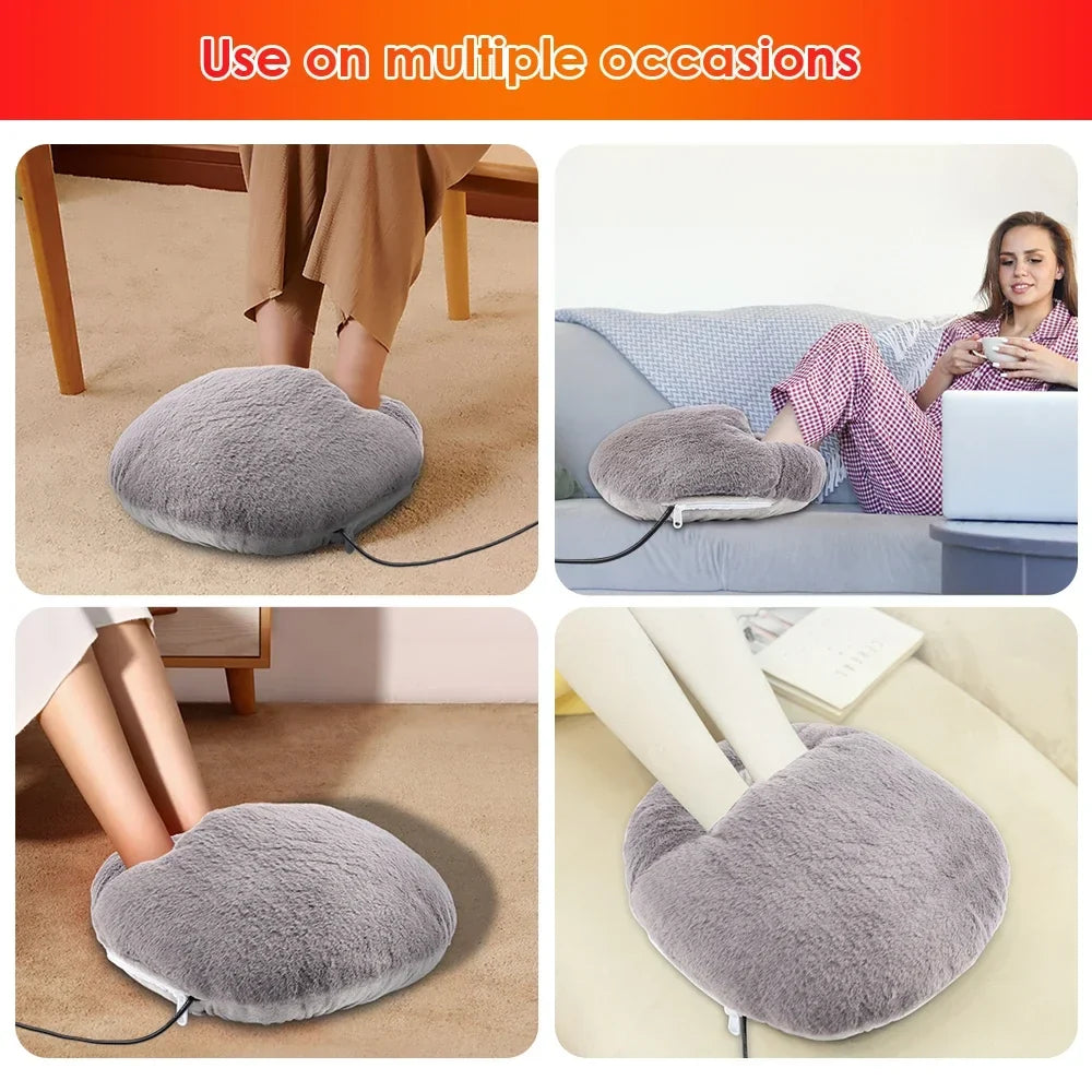 USB Electric Foot Warmer Pad – Plush Heated Desk Mat