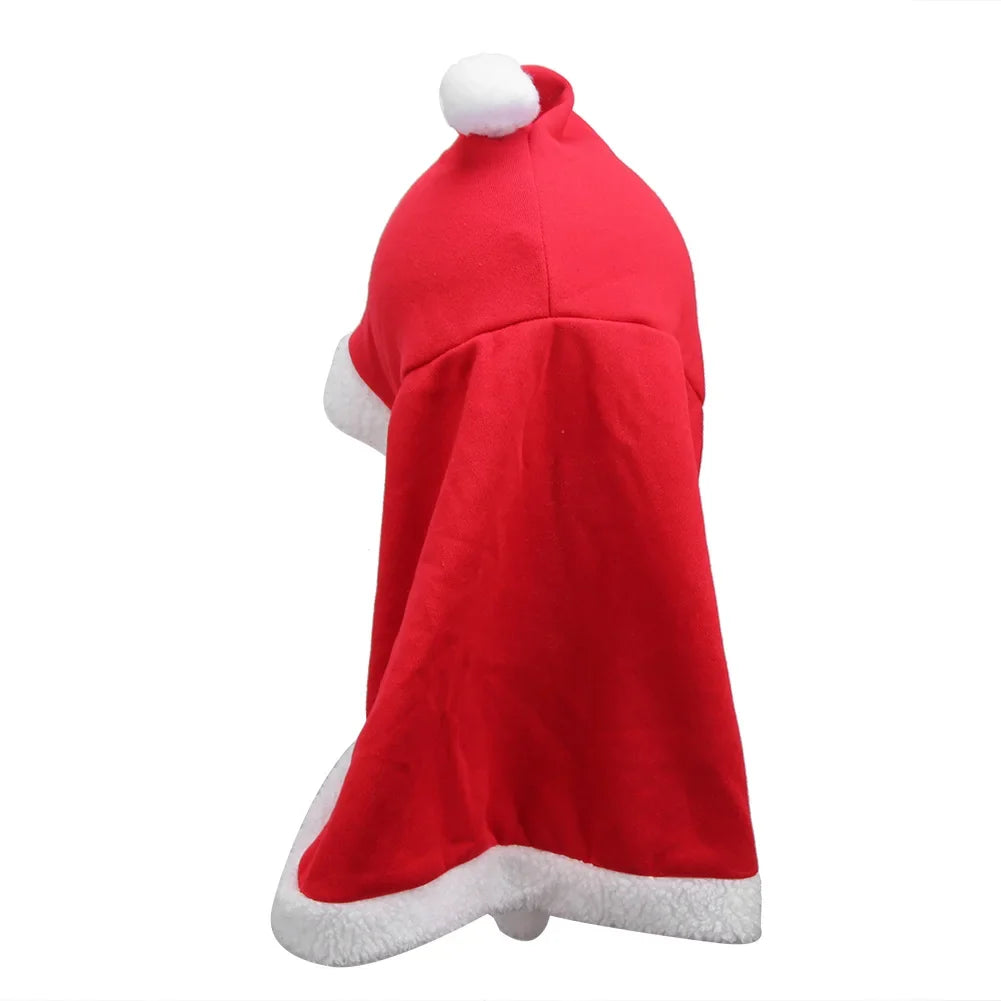 Santa Cloak & Hat Christmas Pet Costume for Dogs & Cats