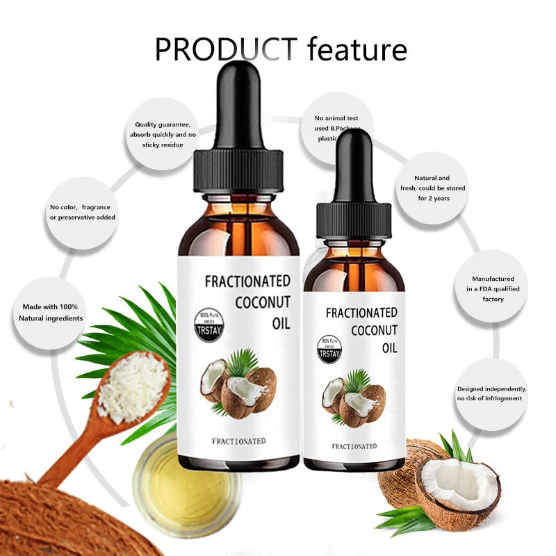 TRSTAY 100% Pure Fractionated Coconut Oil – Moisturizing Face Oil