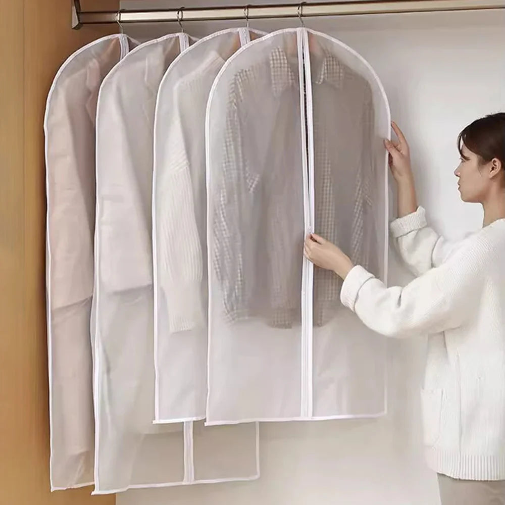 5-Pack Clear Hanging Garment Dust Covers – Waterproof Storage