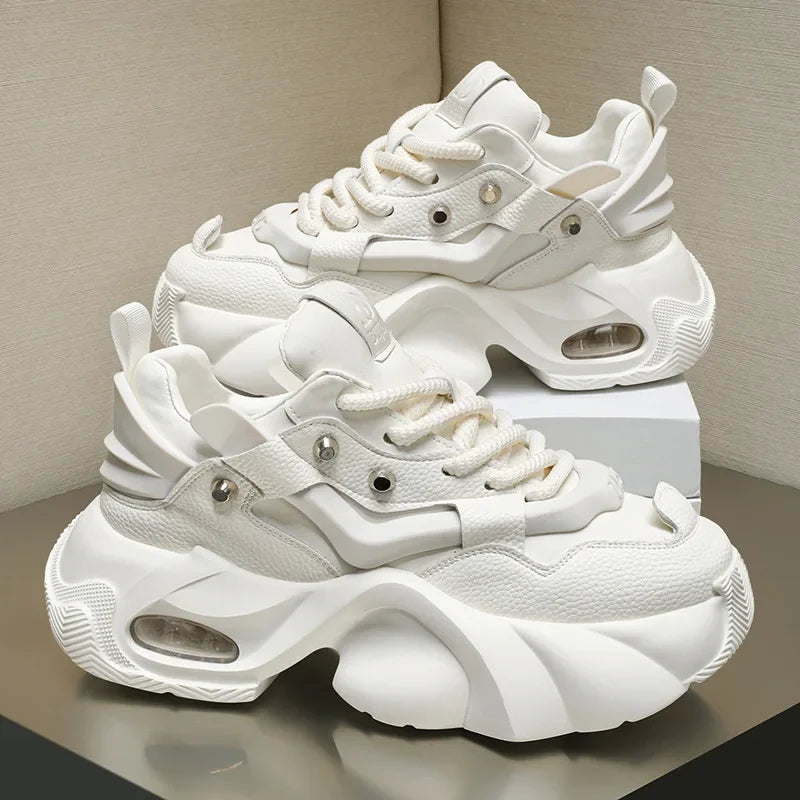Men's Chunky Sneakers – Lace-Up Height Boost Casual Shoes