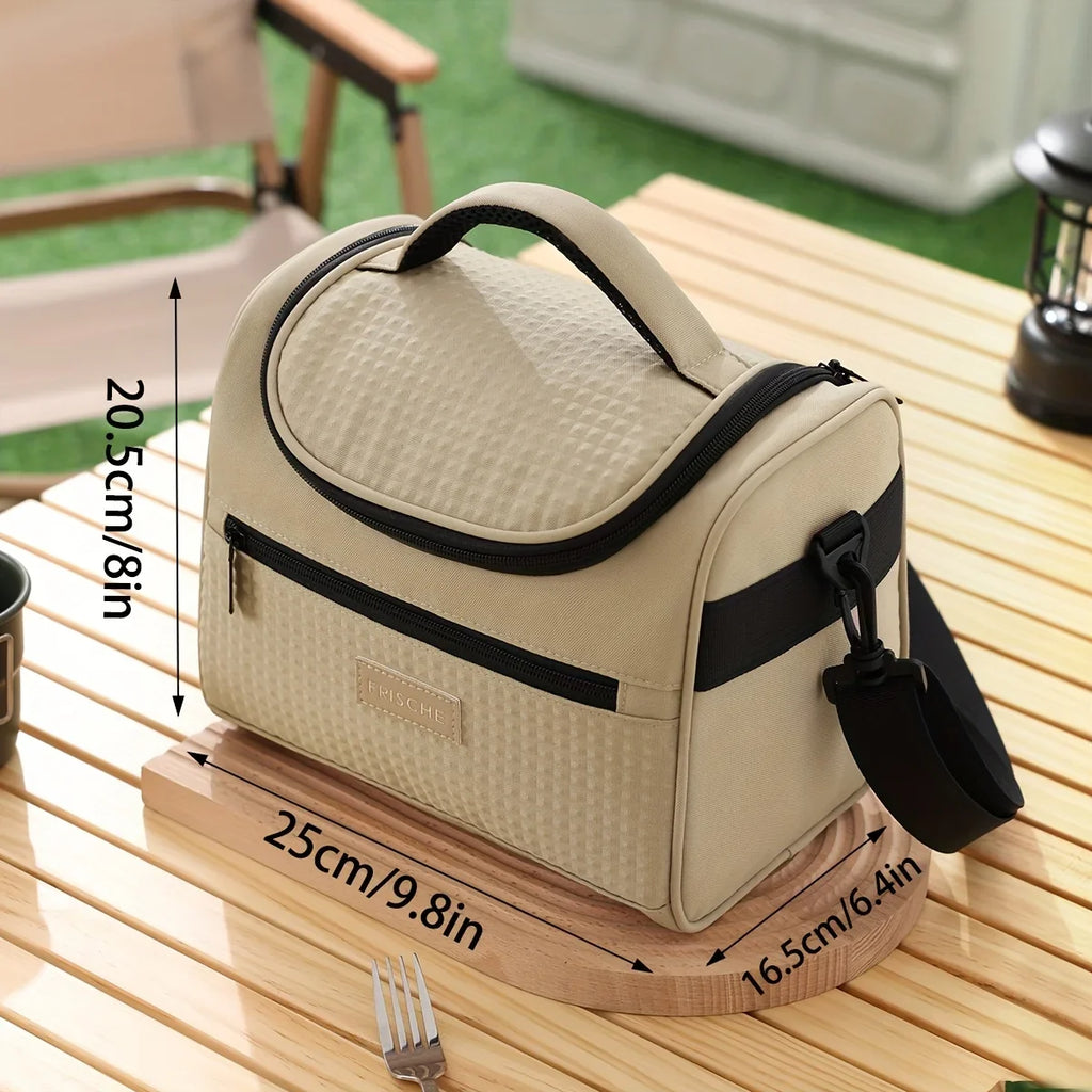Large Capacity Insulated Lunch Bag Multi-layer Zipper Waterproof