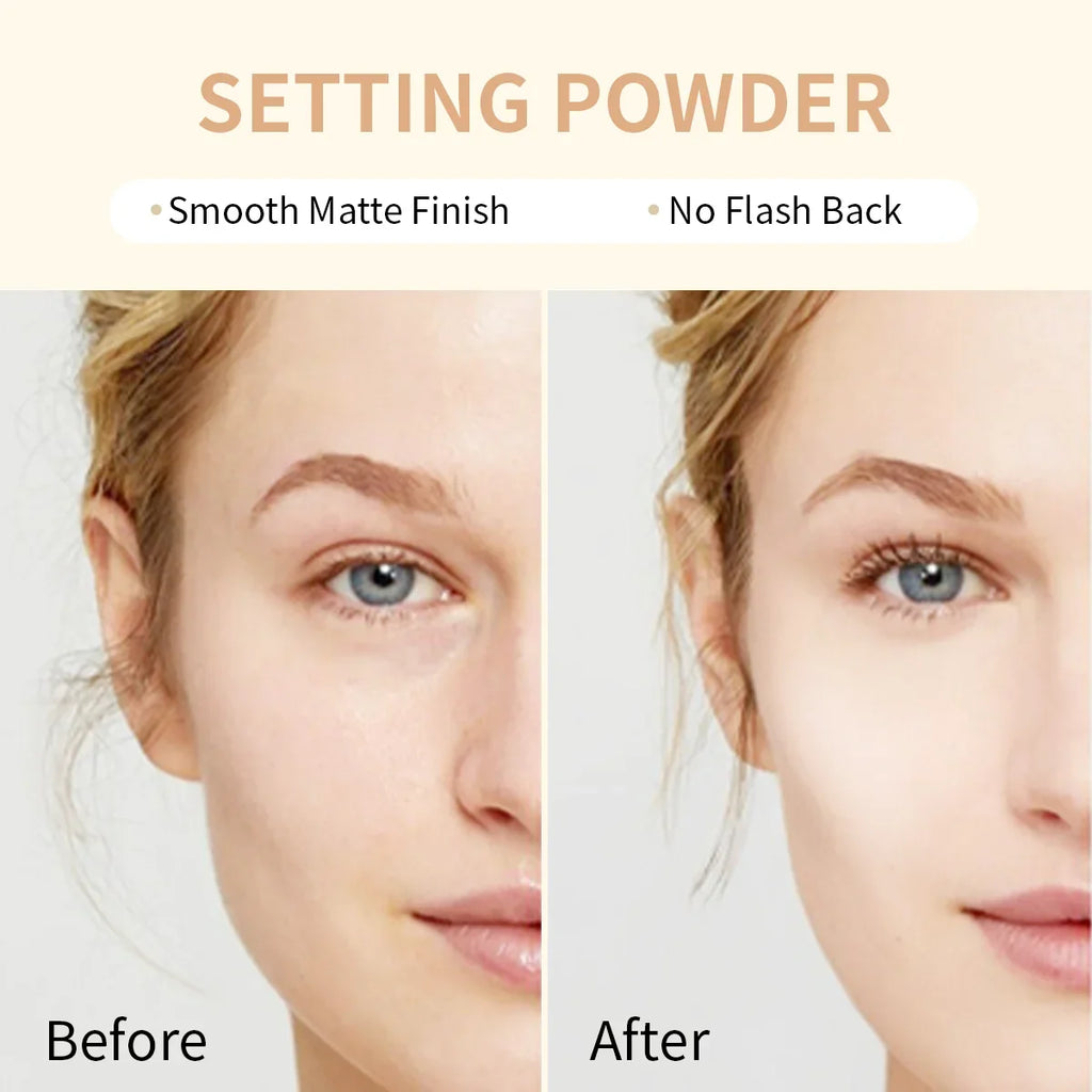 Hello Kiss Loose Setting Powder – 5 Shades, Matte Oil Control
