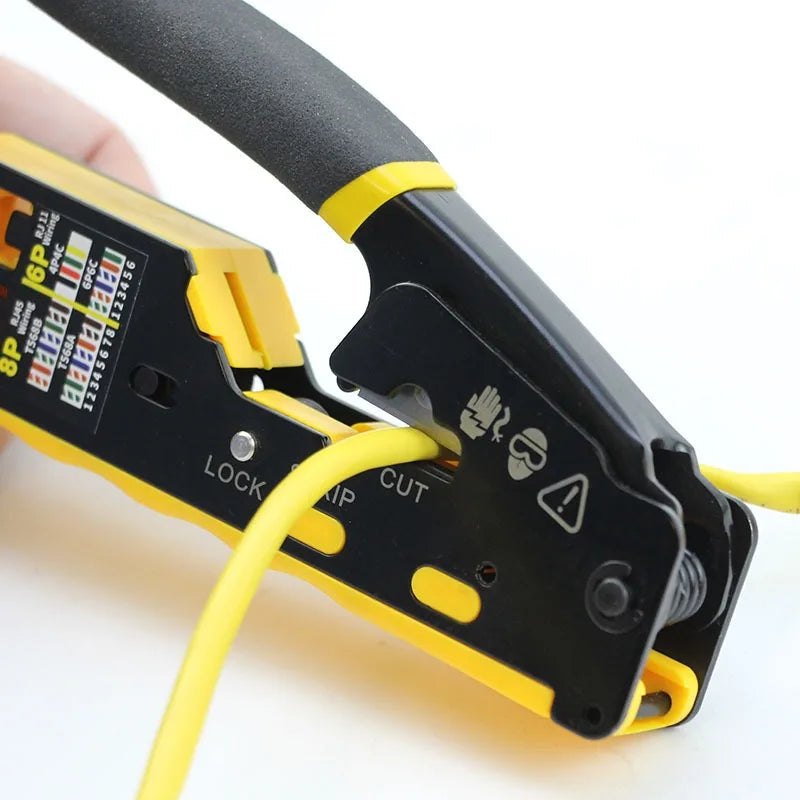 RJ45 Crimping Tool Kit – Cat5 Cat5e Cat6 Pass-Through Crimper