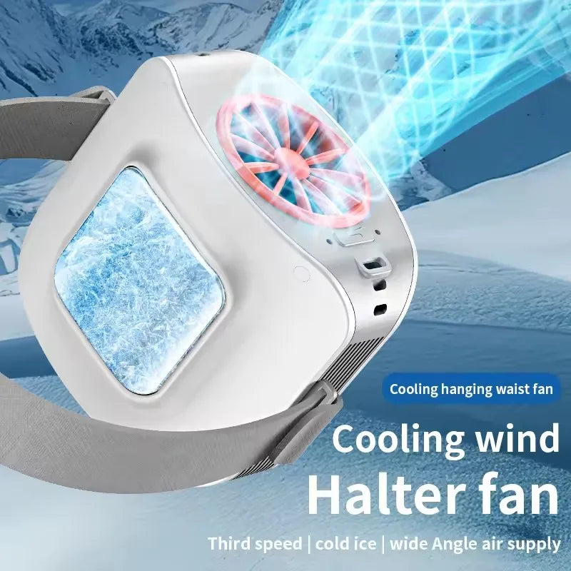 10000mAh Wearable Neck & Waist Fan | Hands-Free Cooling