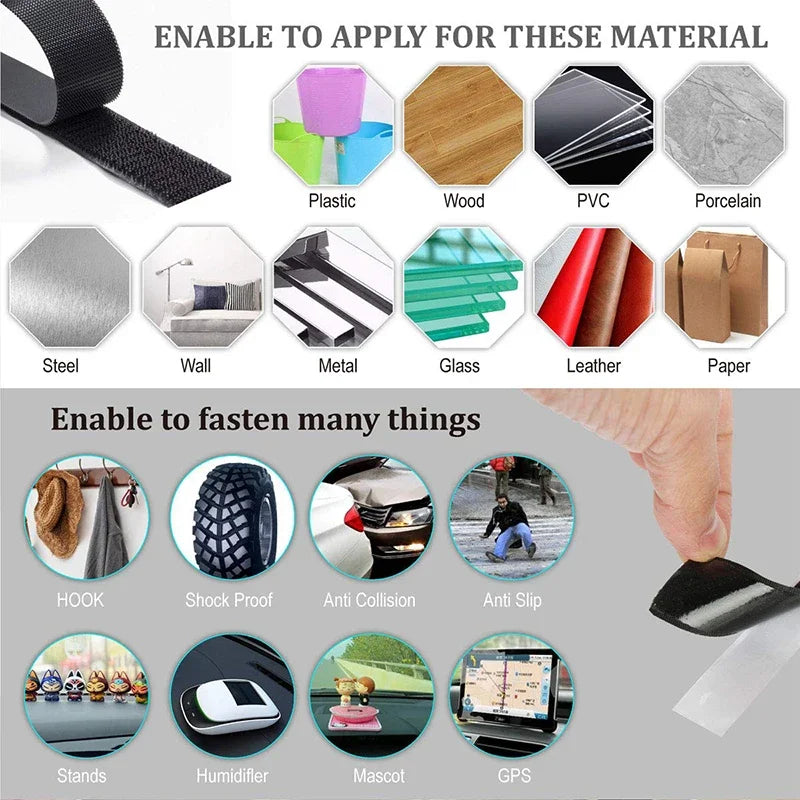 Self-Adhesive Hook & Loop Fastener Tape – 1M to 25M