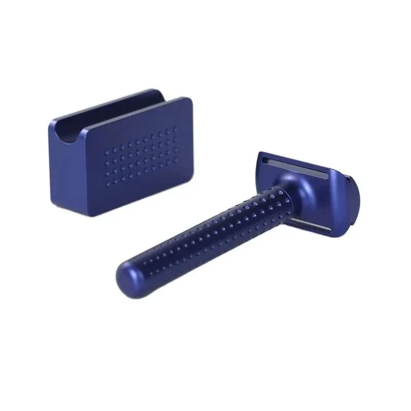 2026 Yaqi Sputnik Men's Safety Razor Dark Blue Aluminum Handle Holder