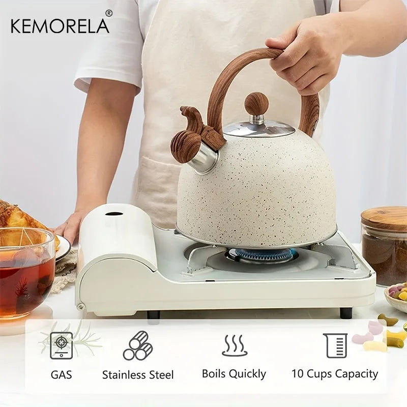 KEMORELA 2.5L Stainless Steel Whistle Kettle – Gas & Induction