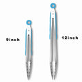 Stainless Steel Silicone Food Tongs 9 & 12 Inch – Set of 2
