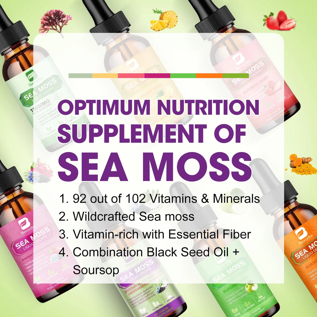 BEWORTHS Sea Moss Extract Drops 60ml – Immunity & Gut Health