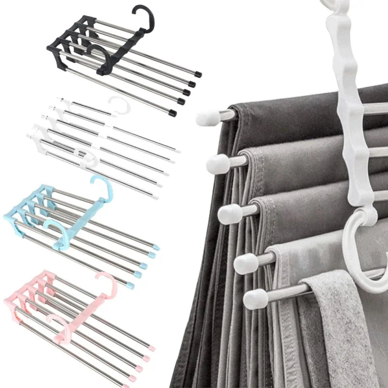 5-in-1 Collapsible Pants Hanger | Space-Saving Closet Organizer