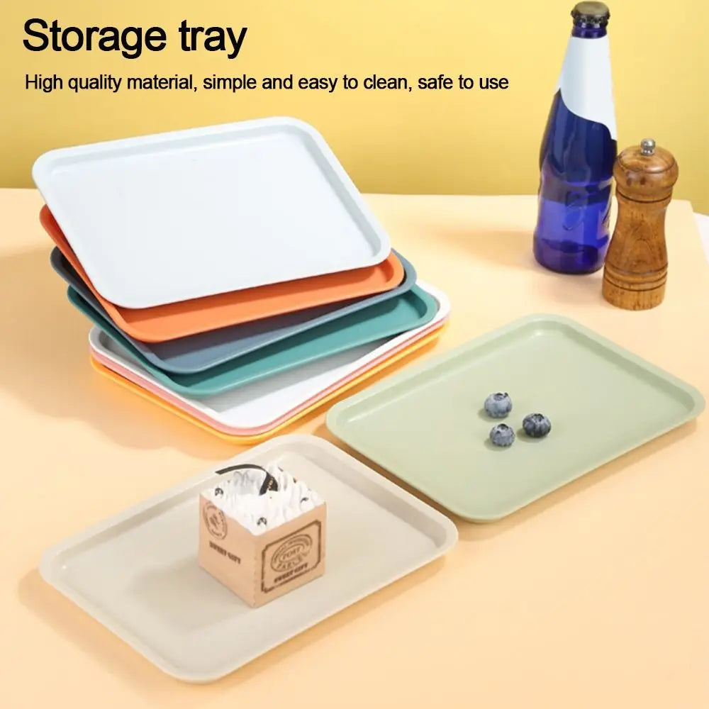 Northern Europe Plastic Storage Tray Multicolor Rectangular Food