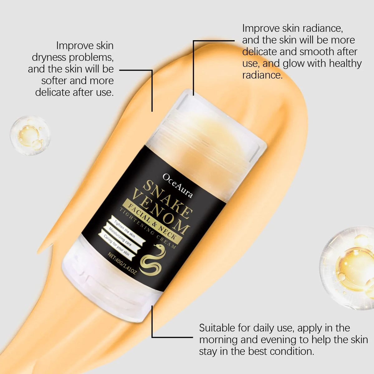OceAura Snake Venom Neck Firming Stick | Lift & Moisturize