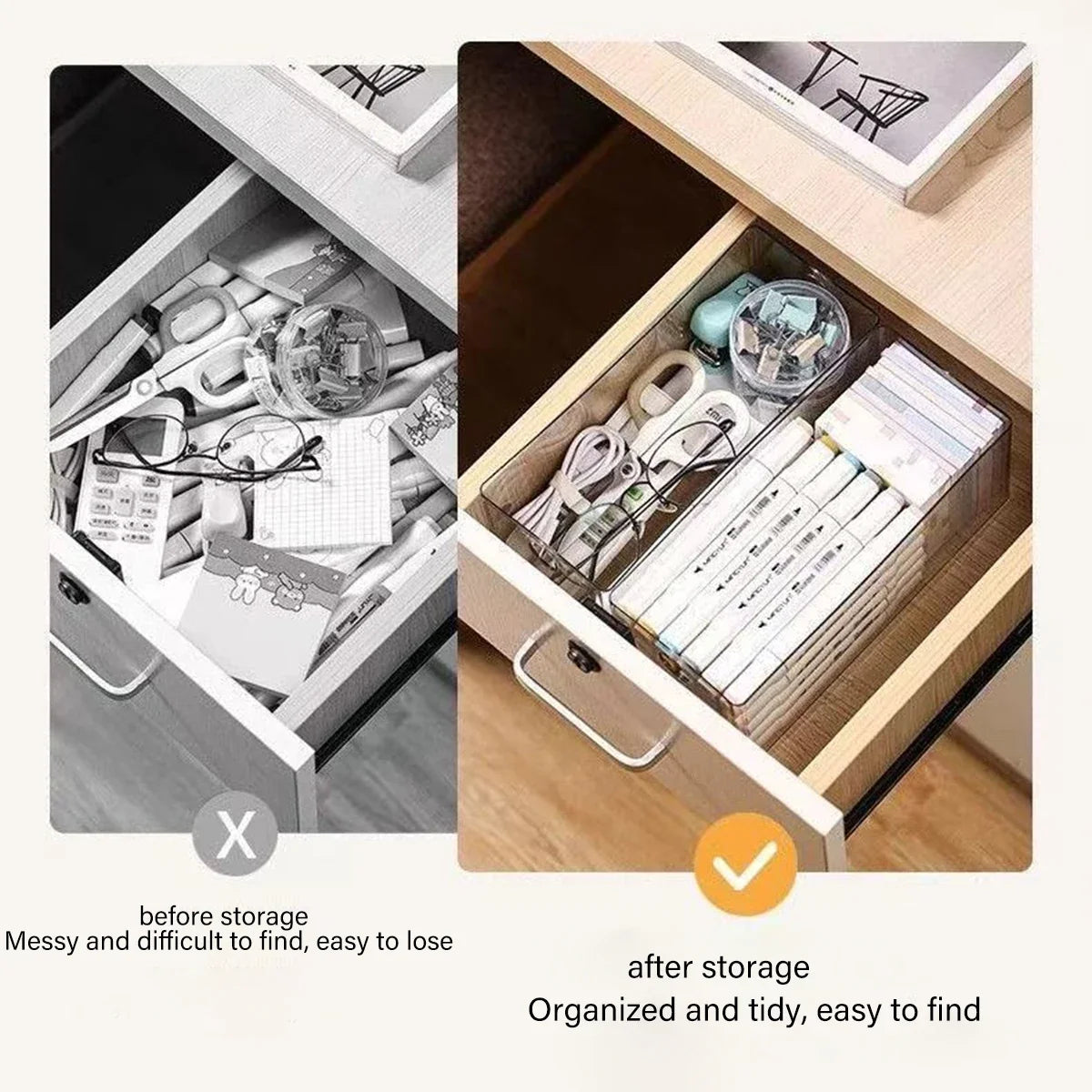 Transparent Desktop Acrylic Stackable Stationery Cosmetics Storage