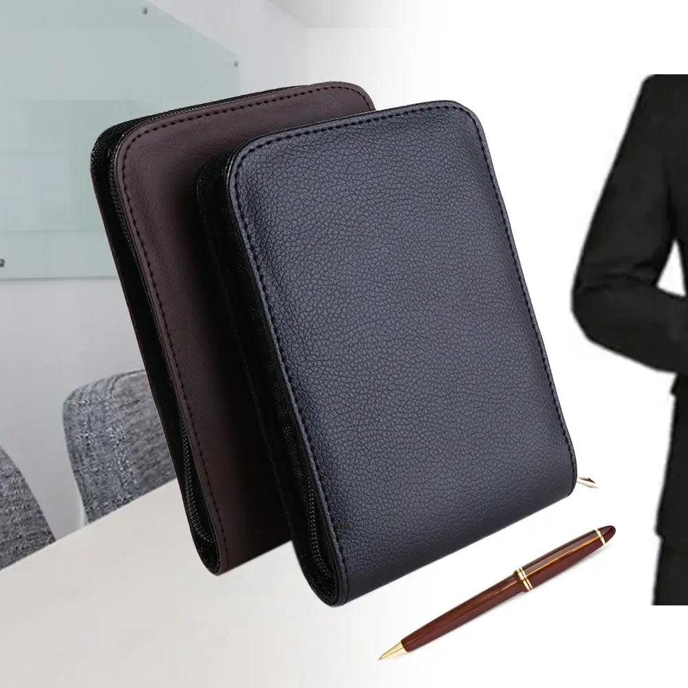 Faux Leather Zipper Pen Case – 12-Pen Organizer Holder