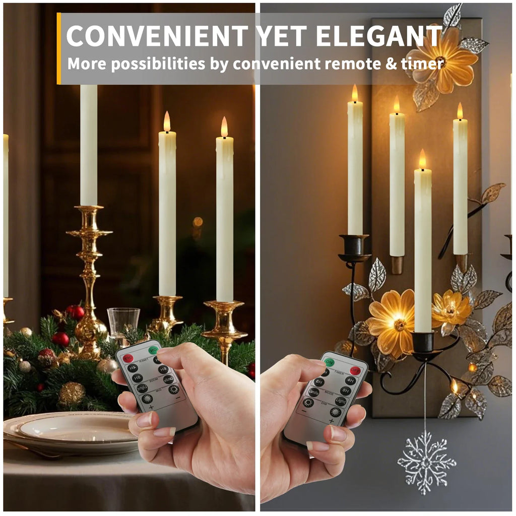 Flameless Candles Remote Timer Battery Operated LED Flickering Taper