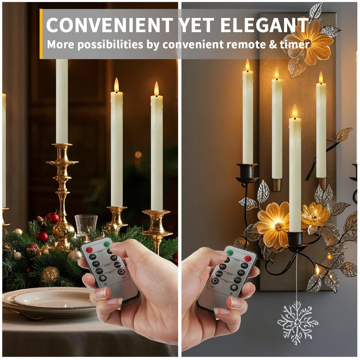 Flameless Candles Remote Timer Battery Operated LED Flickering Taper