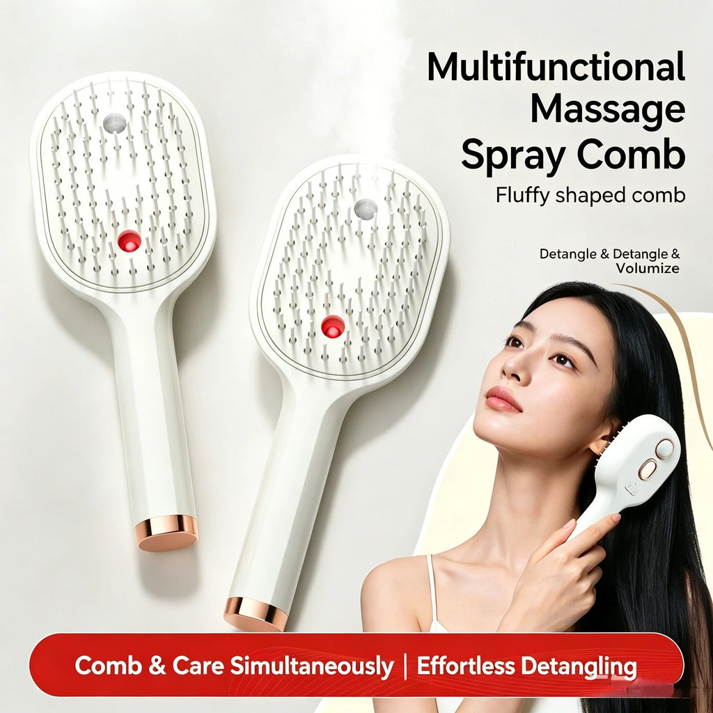 Electric Steam Hair Brush – Rechargeable Detangling Scalp Massager
