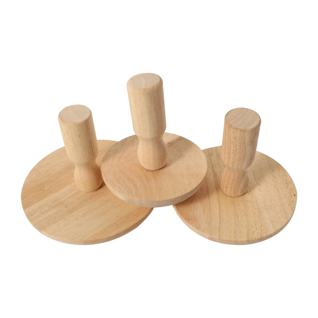 Wood Pottery Press Molds with Handle | 7 Sizes 4.5"–10.5"