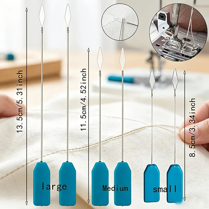 Needle Threader Blue Plastic Handle 2/4/6Pcs | Sewing Aid