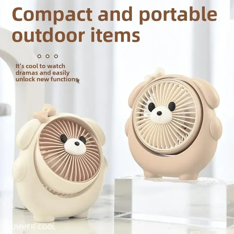 URGGU USB Portable Desktop Fan – Cute Heart & Bowknot Style