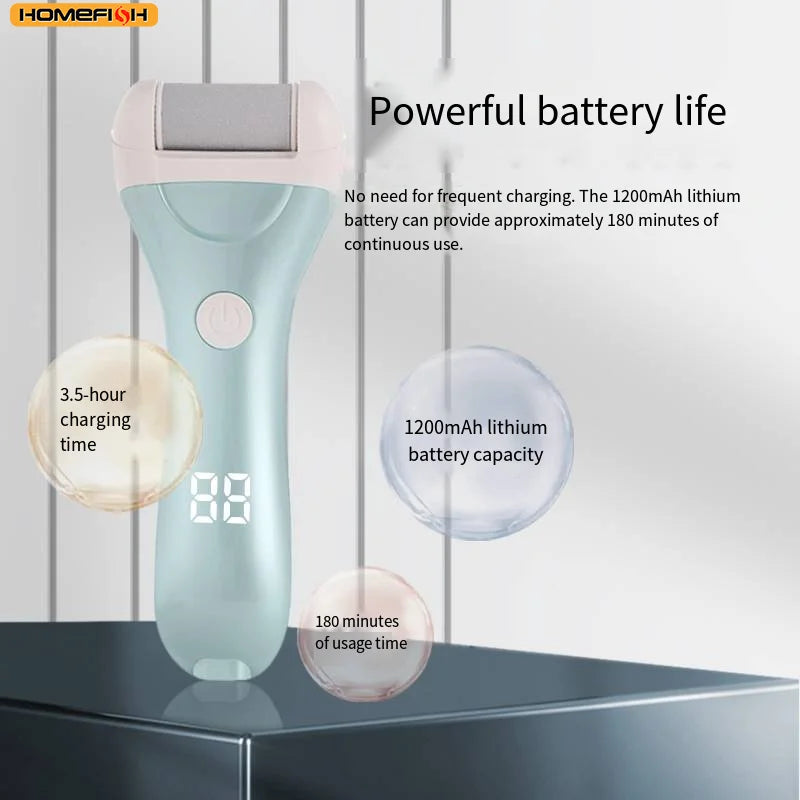 Electric Foot File Callus Remover – USB Rechargeable + 3 Heads