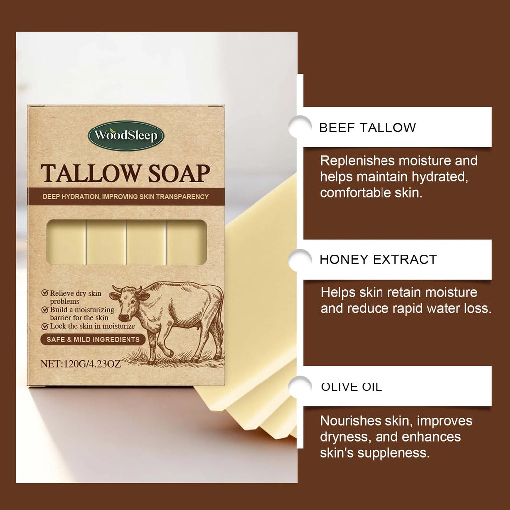 OceAura Grass-Fed Tallow Soap Bar – Face & Body Cleanser