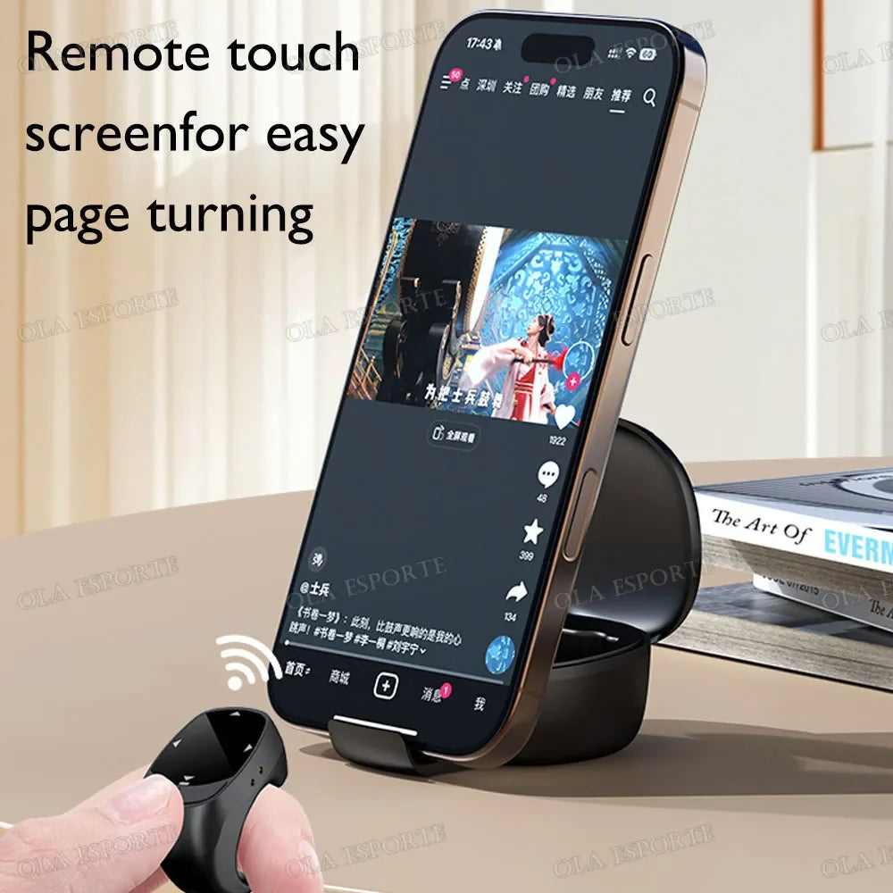 Bluetooth Scrolling Ring Remote – Page Turner for iOS & Android