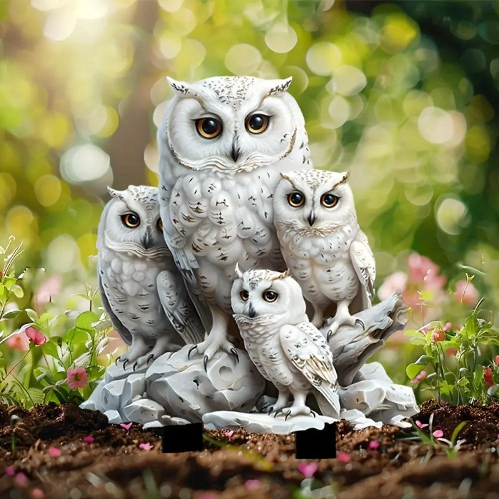 Acrylic Owl Garden Stake – Waterproof Figurine Yard Decor