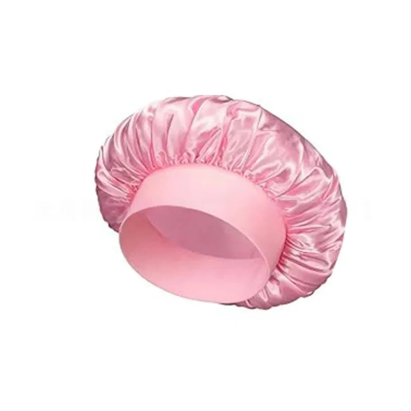 Elastic Wide-Band Satin Bonnet – Sleep & Bath Hair Cap