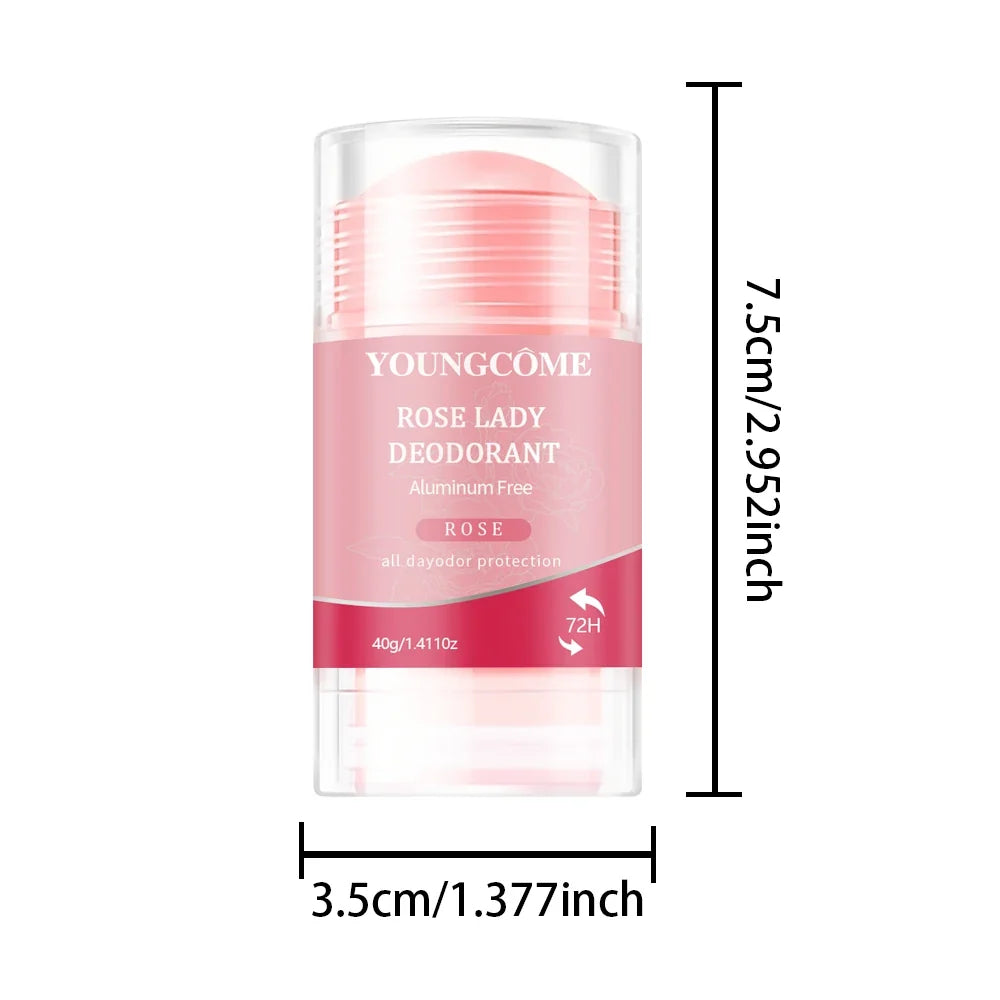 Women Deodorant Stick Rose Lady Solid Underarm Sweat Odor Control All