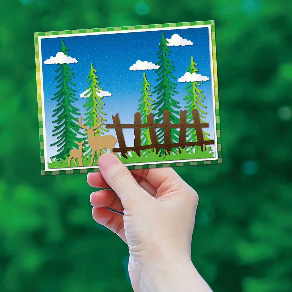 Fence Carbon Steel Cutting Dies – Scrapbooking Stencils 2pc