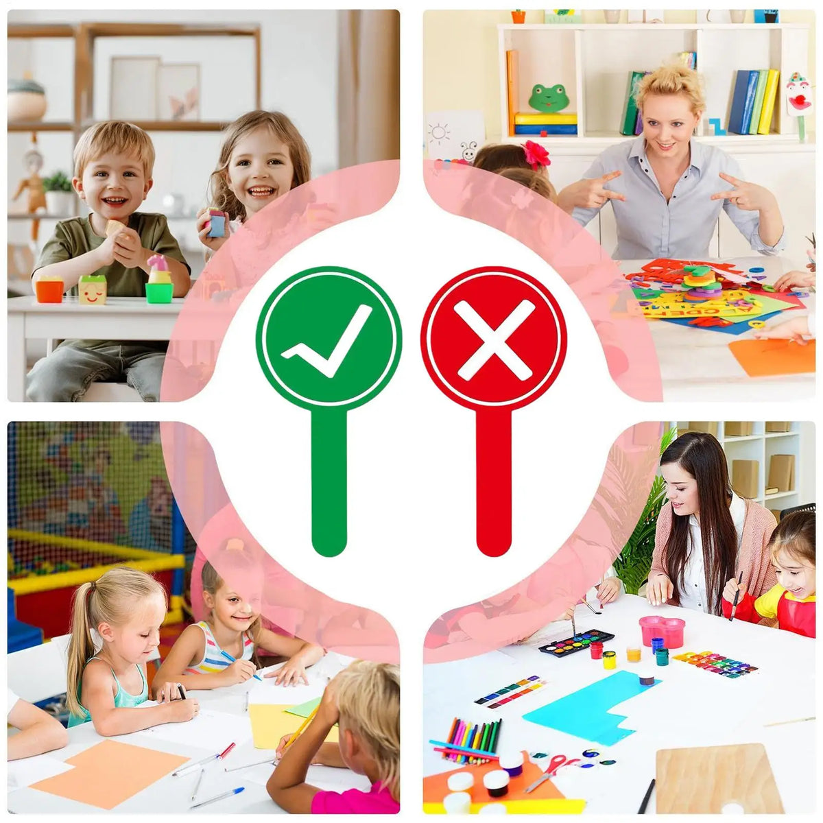 Double-Sided Yes No Voting Paddles for Classroom & Games