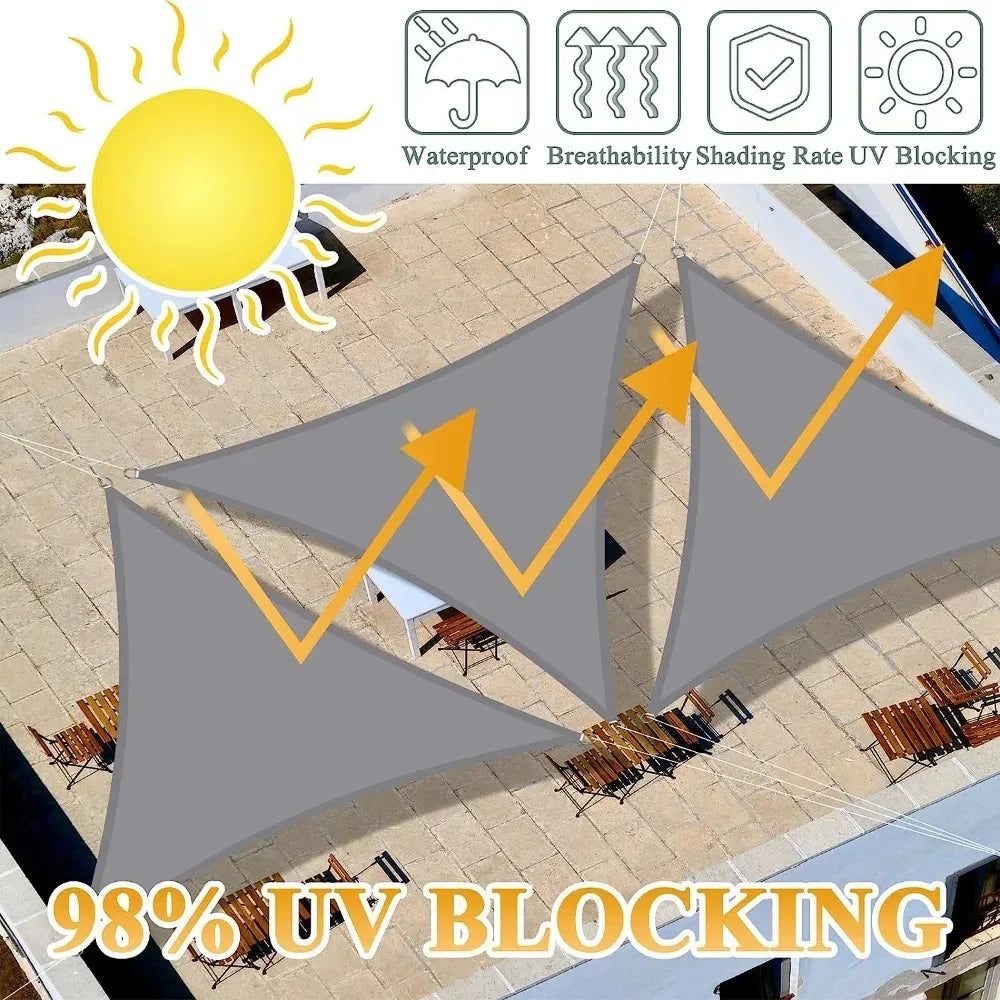 Triangle Sun Shade Sail – 98% UV Block Waterproof Canopy Awning