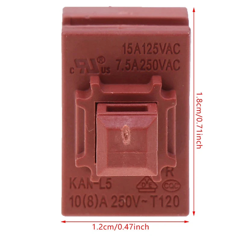 KAN-L5 2-Pin Self-Locking Button Switch 7.5A 250VAC Replacement