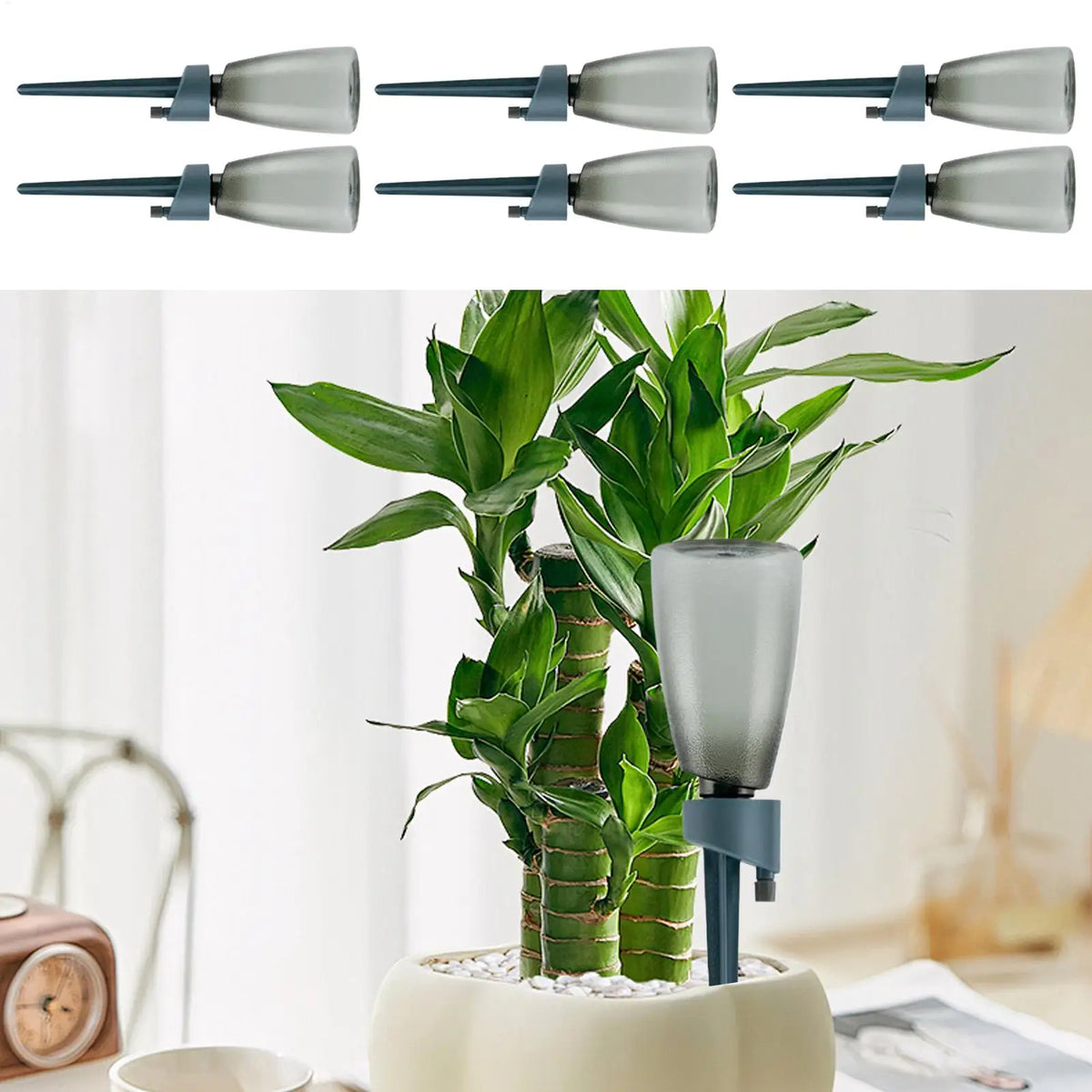 6-Pack Plant Watering Spikes with Control Valve | Garden Stakes