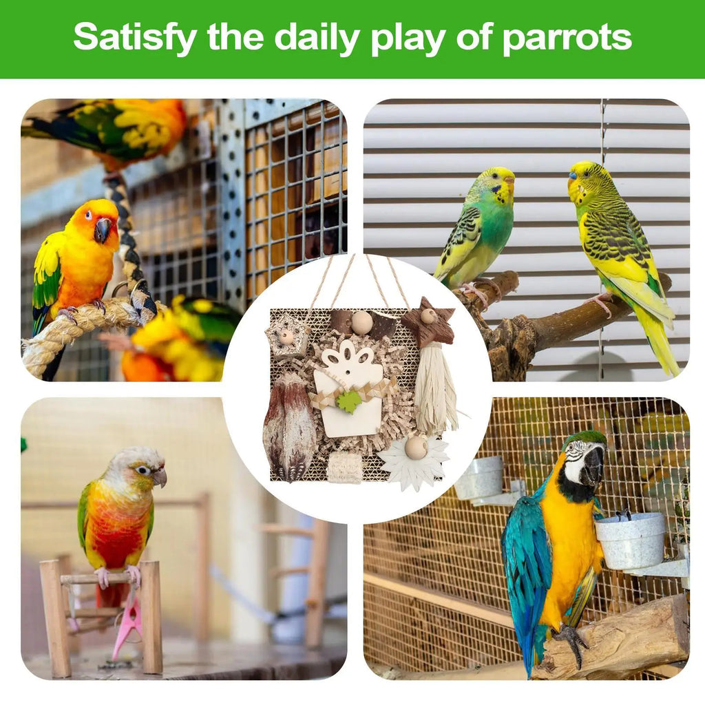Wooden Bird Foraging Toy for Conures & Cockatiels | Chew Toy