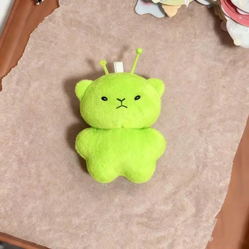 Green Alien Cat Plush Keychain – Cute Stuffed Charm 1/2 Pcs