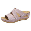 Women's Platform Wedge Sandals – Open Toe Slip-On Slippers