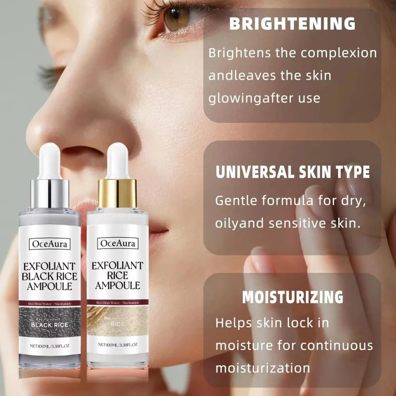 Black & White Rice Exfoliating Brightening Serum – Hyaluronic Acid