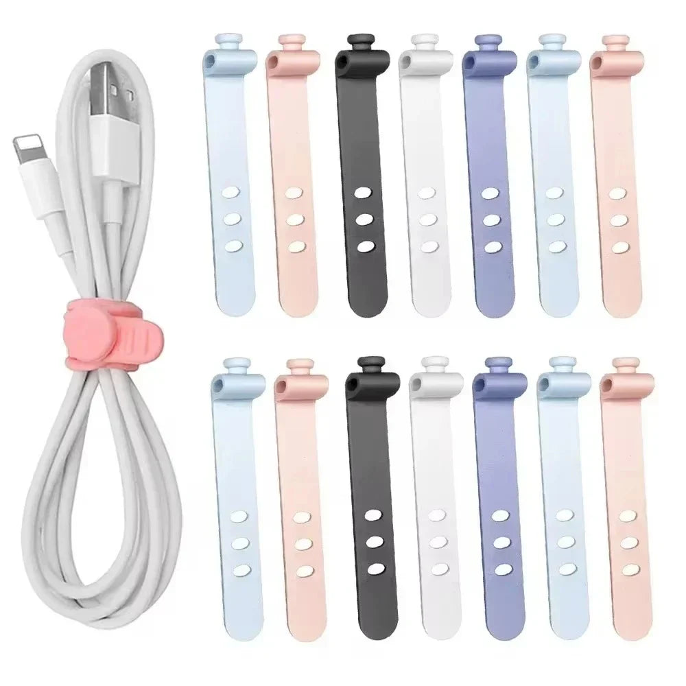 Silicone Cable Management Ties – Wire Organizer Kit 1/5/10 Pcs