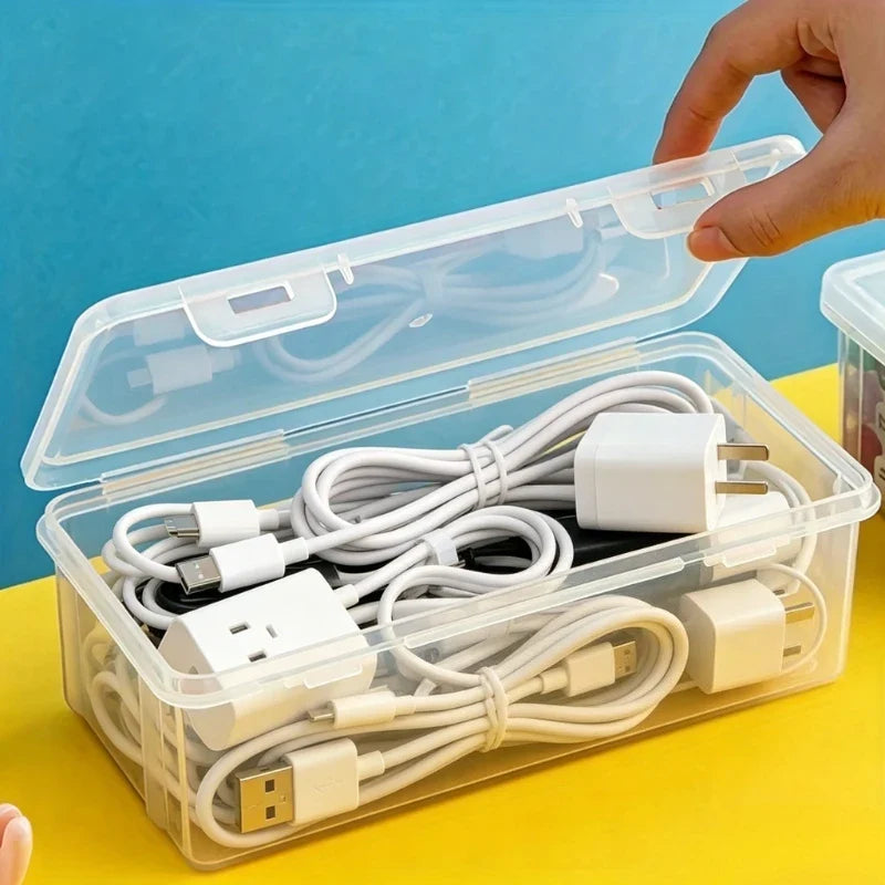 Large Capacity Transparent Storage Box Portable Tension Organizer