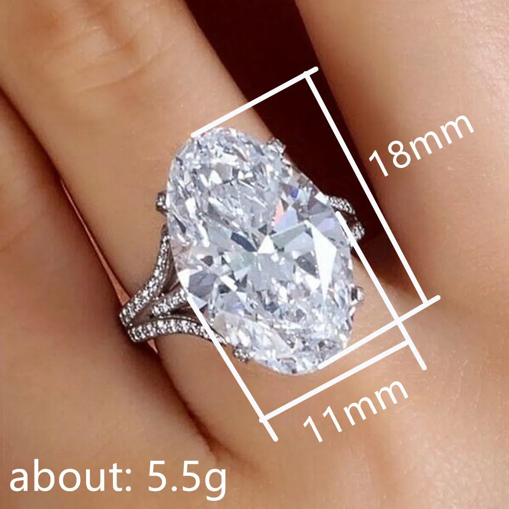 Huitan Oval CZ Ring – Women's Classic Wedding Band | Sizes 5–14