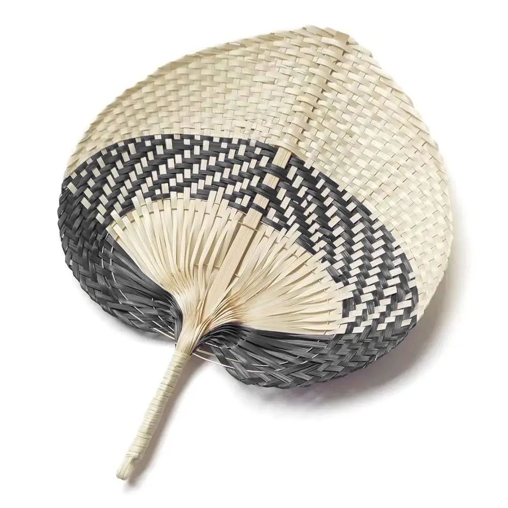 Handmade Peach-Shaped Bamboo Woven Hand Fan | Summer Decor