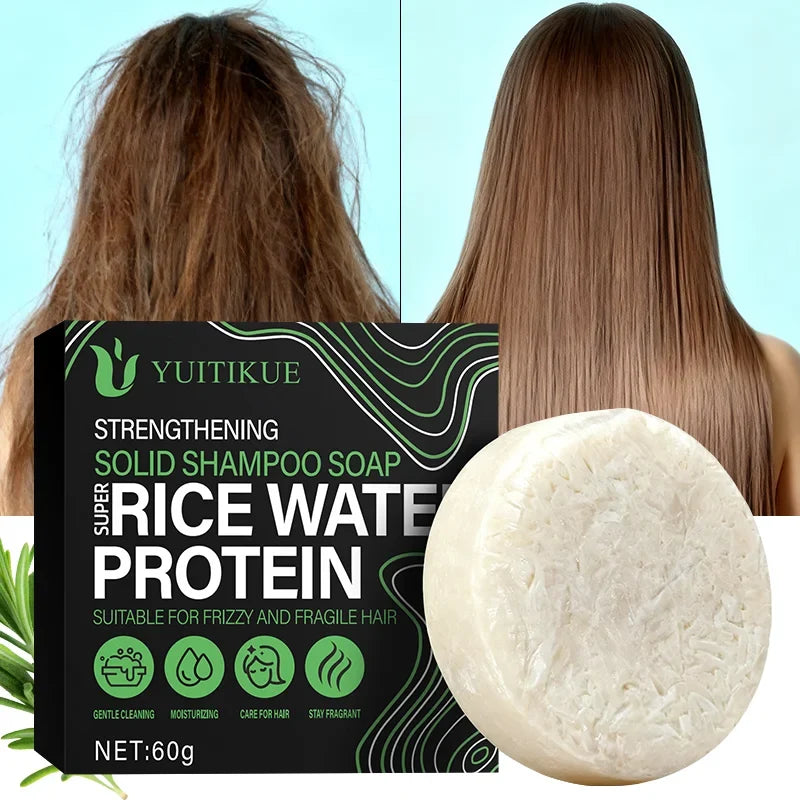 YUITIKUE Rice Protein Shampoo Bar – Smooth Frizzy Hair | 60g