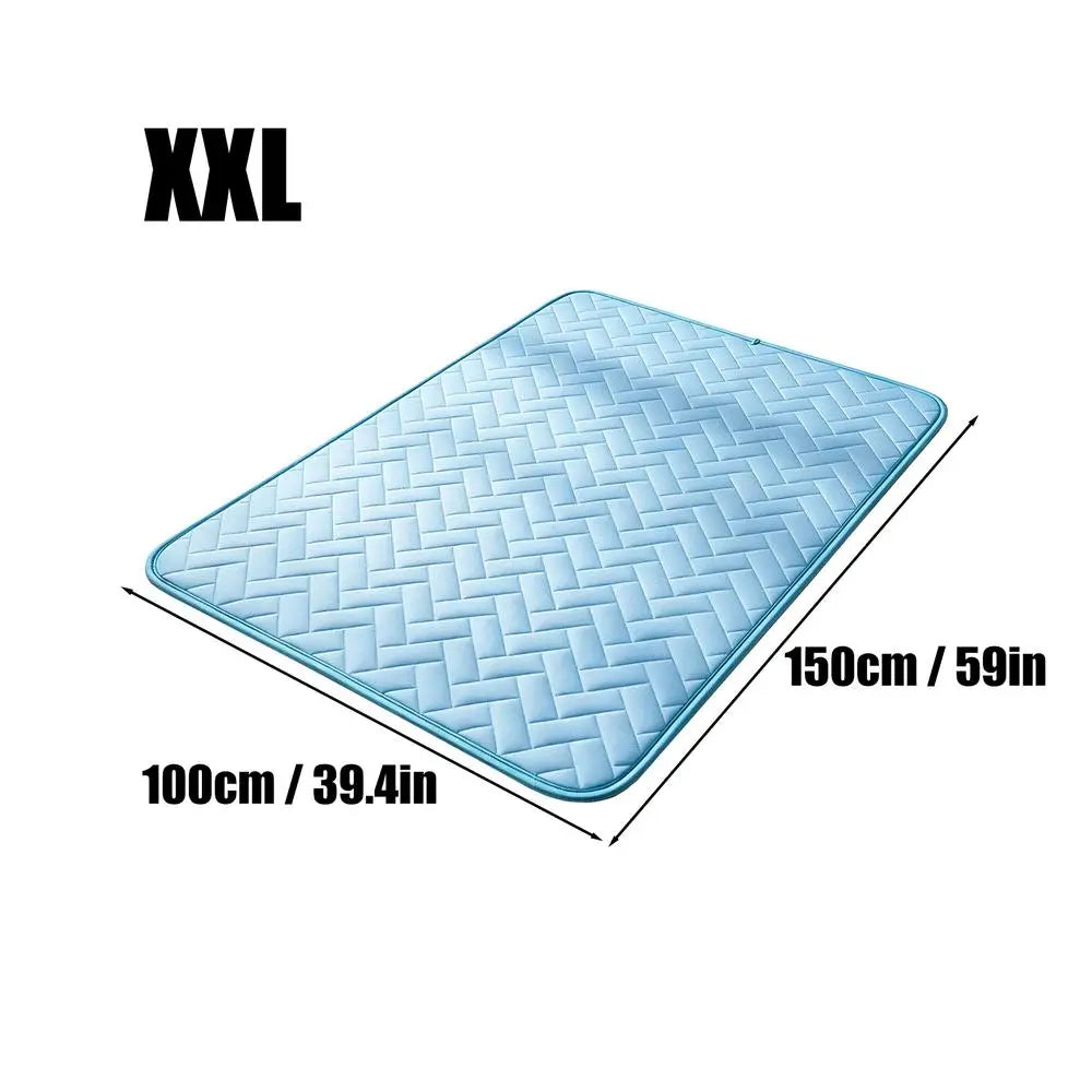 Ice Silk Cooling Dog & Cat Mat – Washable Summer Pet Pad