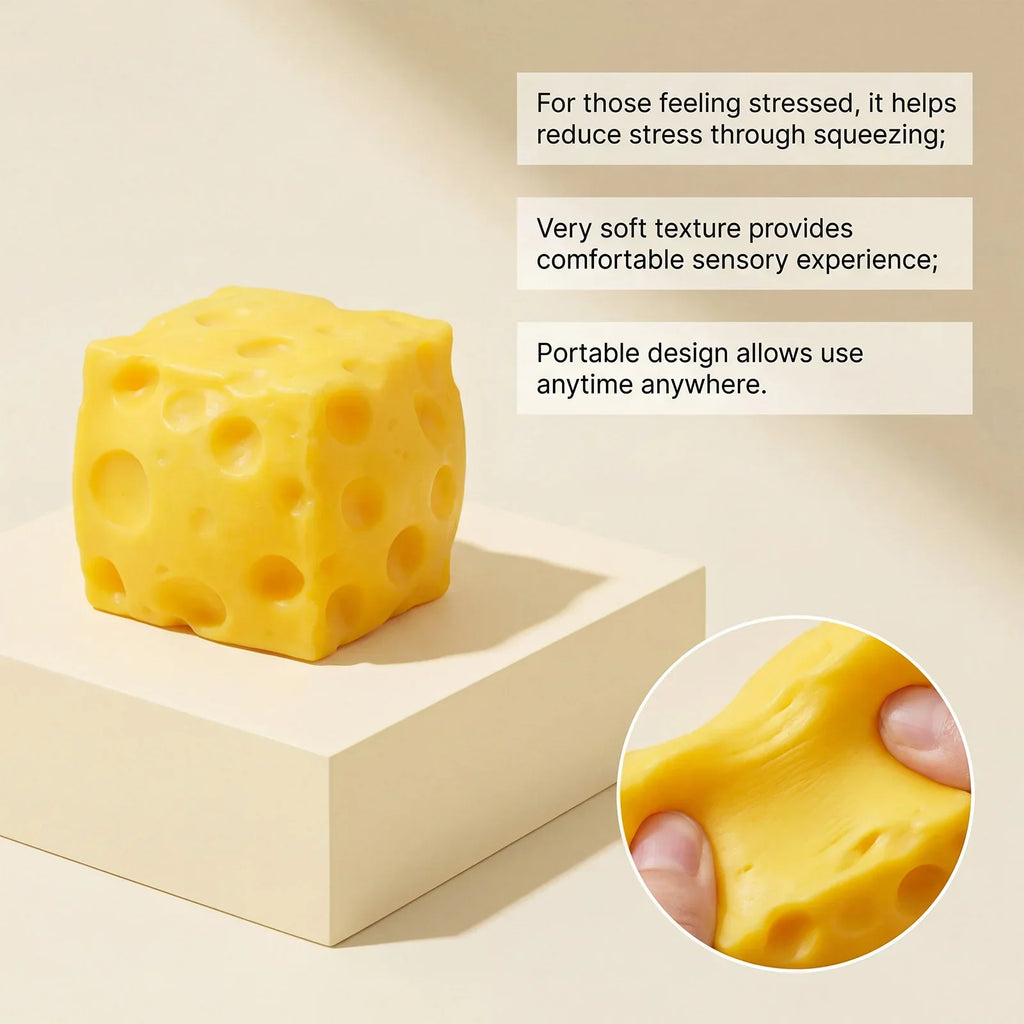 Squishy Cheese Squeeze Toy – Sensory Fidget Ball for Kids & Adults