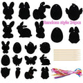 Scratch Paper Cards with Wooden Stylus & Ribbons – 24/48 Pc DIY