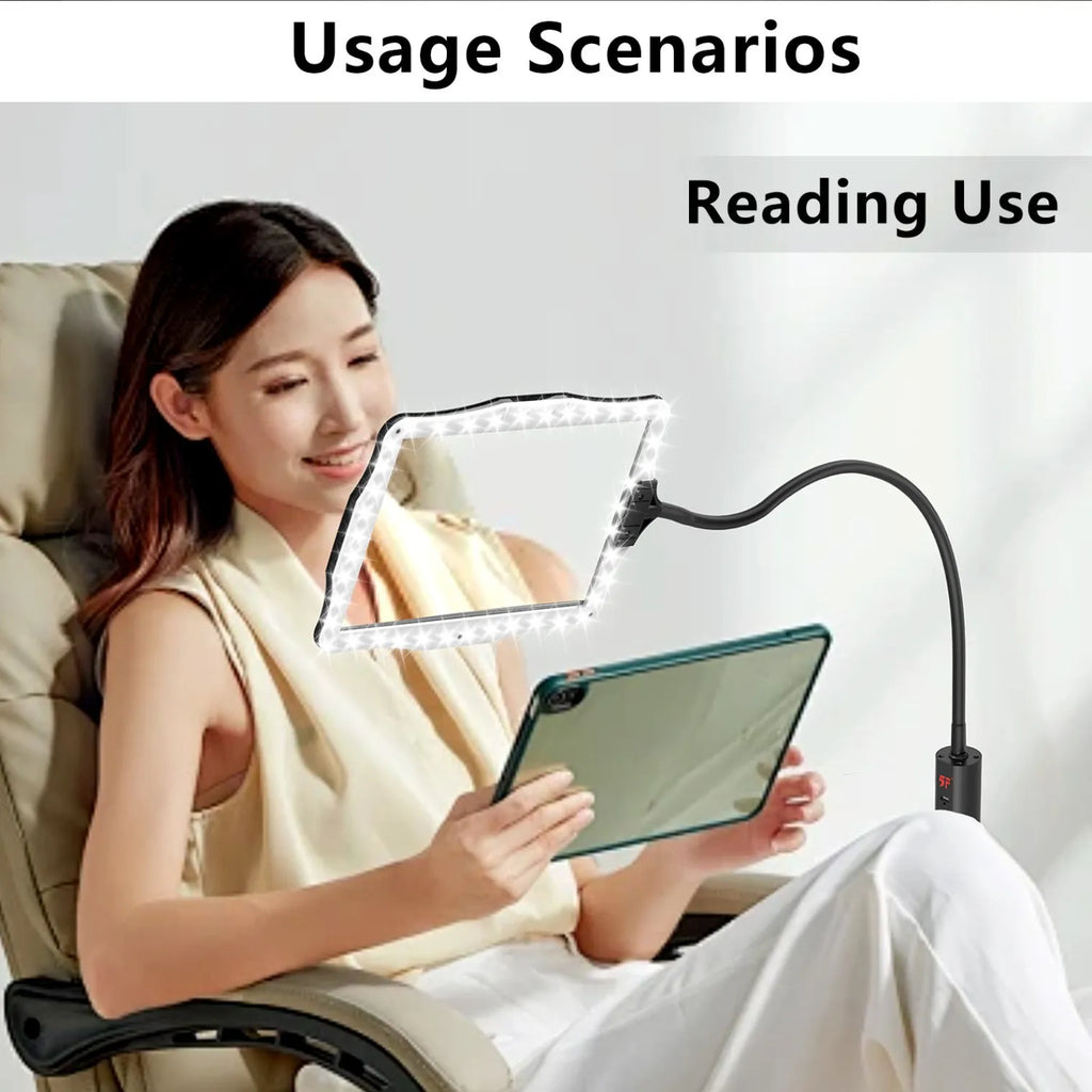Desktop LED Magnifying Glass – Foldable, Portable & Floor Stand